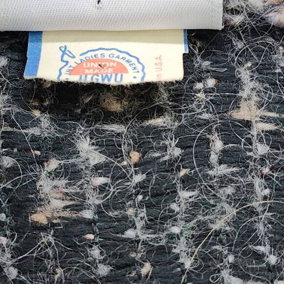 Vintage 80s Koret Career Blazer Womens L Boucle Fuzzy Nubby Knit Mohair Blend - Picture 4 of 8